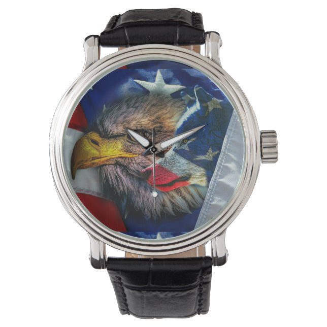 Montre Loup d'aigle patriotique américain (devant)
