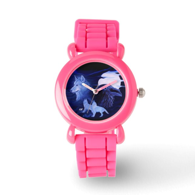 Montre Loup et corbeau avec pleine lune (Recto)