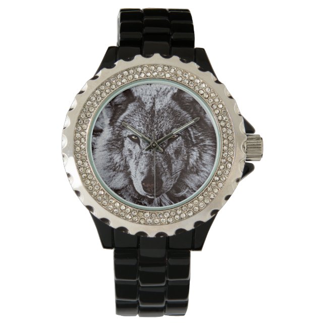 Montre Loup gris face à la faune (devant)
