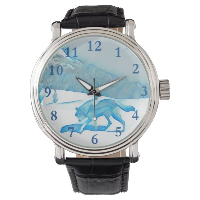 Montre Loup solitaire dans WInter (devant)