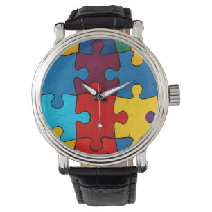 Montre Love Heart Puzzle Sensibilisation sur l'autisme d'