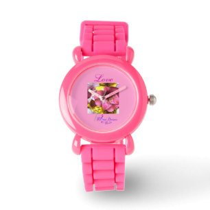 Montre "Love" Parties scintillant rose