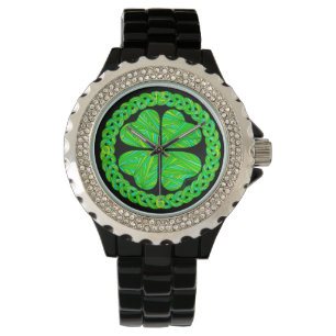 Montre Lucky 4 feuilles Clover Celtic Shamrock mode
