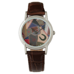 Montre Lucky Horseshoe Vintage Patchwork Crazy Quilt