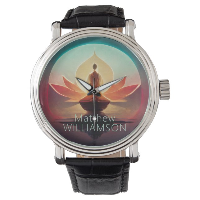 Montre Lumière Et Paix Intérieure Avec Votre Nom (devant)