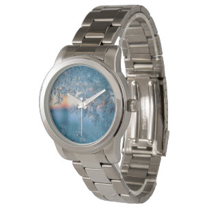 Montre Lumière solaire hivernale à travers cristaux de gl