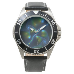 Montre Lumières de l'Imaginaire Abstrait Bleu Vert Jaune 