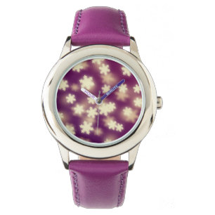 Montre Lumières Dreample Purple Snowflake Bokeh