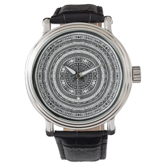 Montre Lune Enfant Mandala Triple Lune Sorcière (devant)