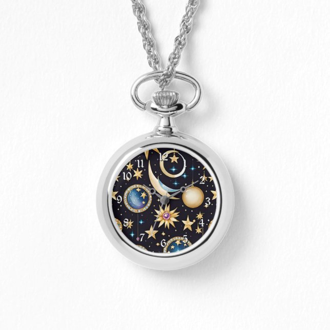 Montre Lune Et Étoiles Céleste (Recto)