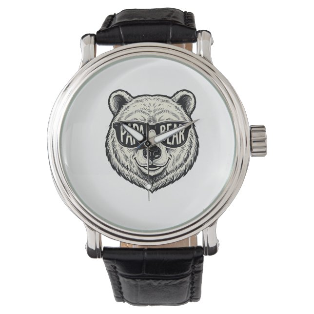 Montre Lunettes de soleil Papa Ours Tête d'ours Conceptio (devant)