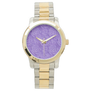 Montre Luxueux violet Rose populaire Floral