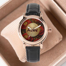 Montre Luxury Steampunk Roses Romantic Gold Gears