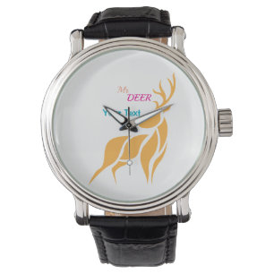 Montre M. Cerf Graphique – Style Bois Rustique