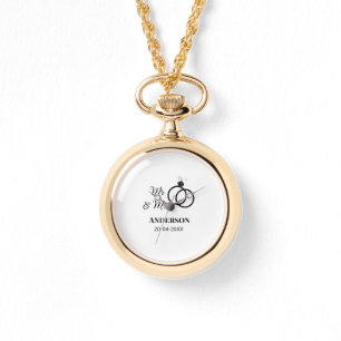 Montre M. & Mme ajouter nom de famille date année mariage