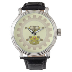 Montre M. Robot avec Coeur d'engrenage Steampunk