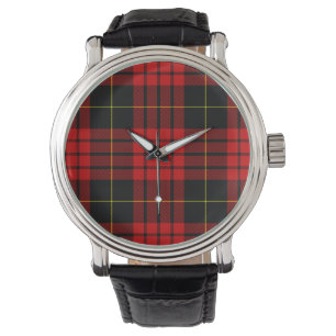 Montre MacQueen Tartan rouge et noir plaid