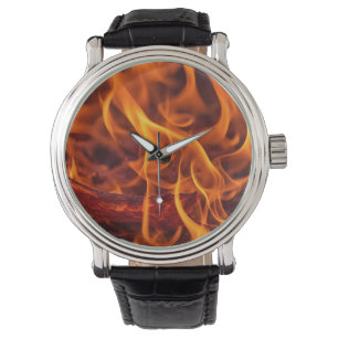 Montre macro Flamme d'incendie