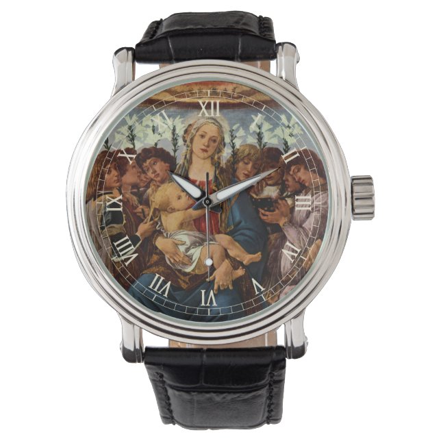 Montre Madonna et Enfant avec huit anges par Botticelli (devant)