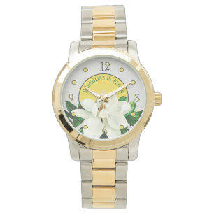 Montre Magnolia Bloom Élégante femme à deux tons