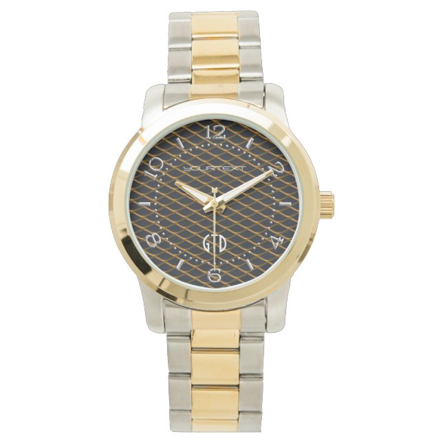 Montre Maillon d'or en acier industriel personnalisé (devant)