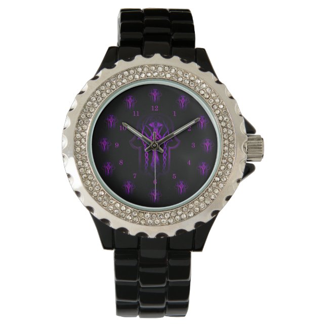 Montre Main de hamsa celtique (violet) (devant)