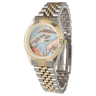 Montre Main Painted by Number   Dolphins  