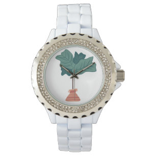 Montre Main tirée de la feuille de l'arbre de fermeture