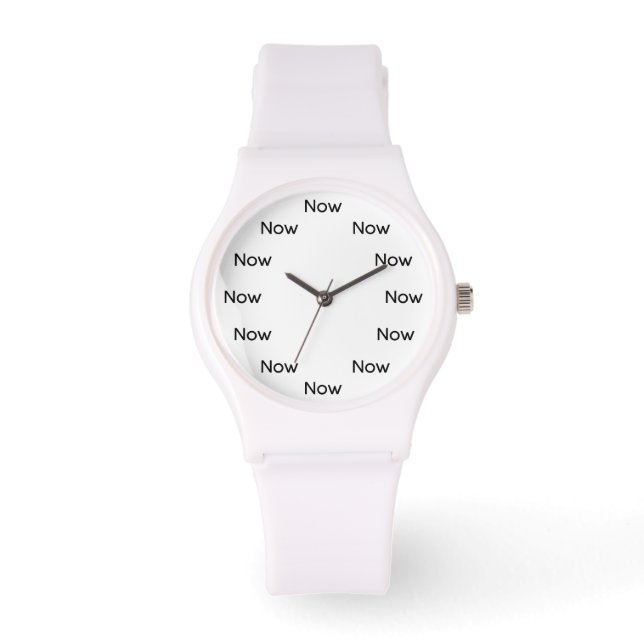 Montre Maintenant est Zen™ méditation réfléchie Pur blanc (Recto)