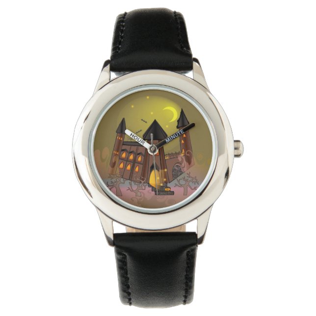 Montre Maison de sorcière éffrayante Halloween et château (devant)
