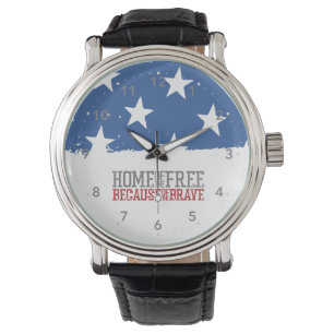 Montre Maison des libres grâce aux braves Drapeau USA