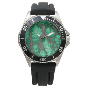 Montre Malachite à motif vert