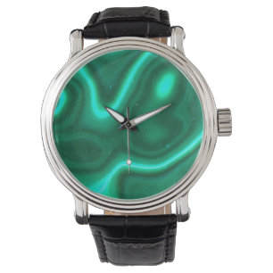 Montre malachite texture de pierre verte motif de roche n
