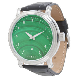 Montre Malachite verte en gros plan