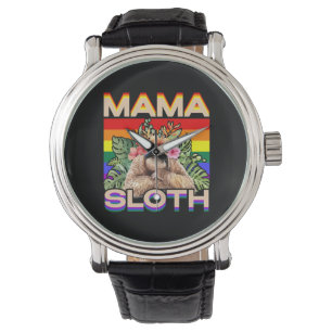 Montre Mama Sloth LGBTQ Gay pride Arc-en-ciel Ally Gay