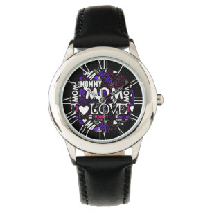 Montre Maman cool Mère Parole Art Typo Cloud Cute Idée ca