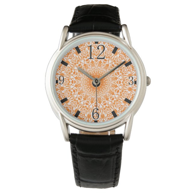 Montre Mandala Orange (devant)