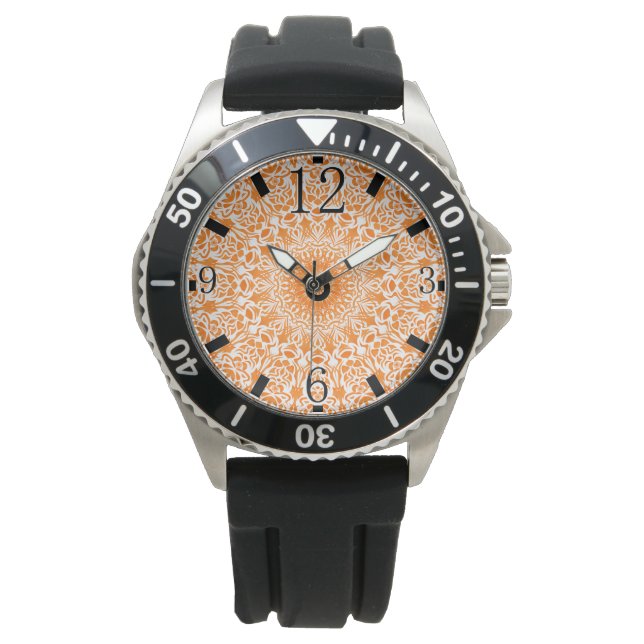 Montre Mandala Orange (devant)