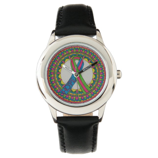 Montre Mandala pour la sensibilisation au cancer du sein  (devant)