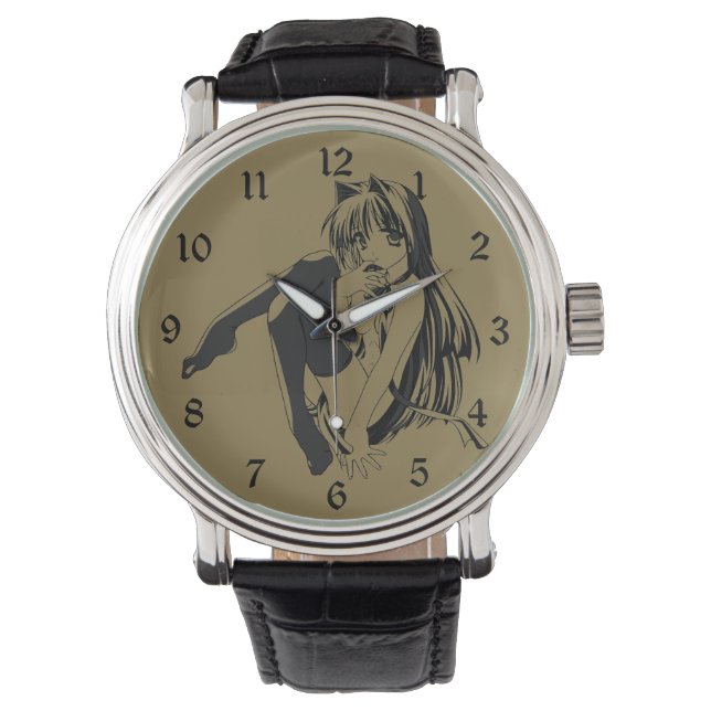 Montre Manga, Neko Catgirl Furry Kawaii Loli (devant)
