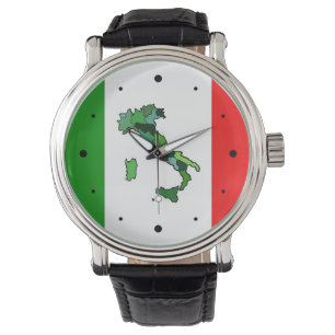 Montre Map of Italy and Italian Flag