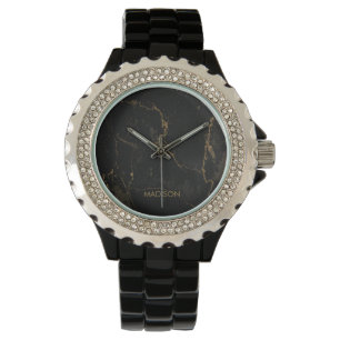 Montre Marbre noir or