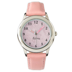 Montre Marbre rose Nom personnalisé Girl Watch
