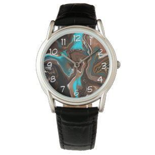 Montre Marbre Turquoise Brown et bleu