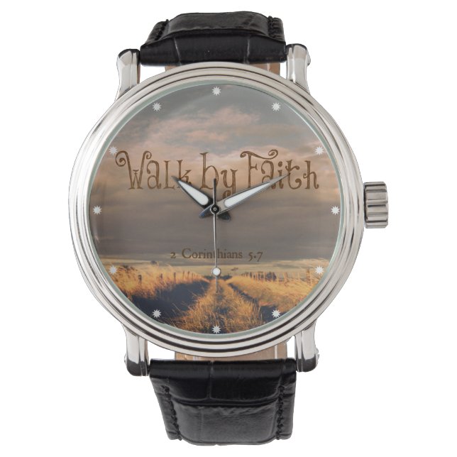 Montre Marche par la foi Bible Verse Écriture (devant)