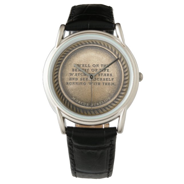 Montre Marcus Aurelius Citation Restez sur la beauté de l (devant)
