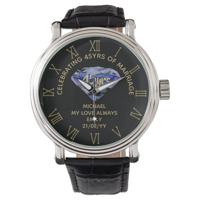 Montre Mari du 45e anniversaire du Mariage - Commémoratio (devant)