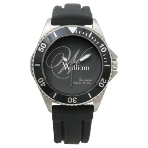 Montre Mariage Groomsman Cool Cadeau Monogramme Sport rob