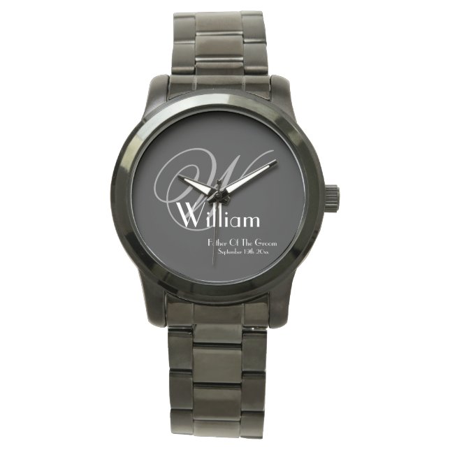 Montre Mariage Père De Groom Cadeau Monogramme Cool Class (devant)