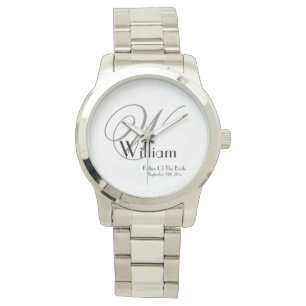 Montre Mariage Père De La Mariée Cadeau Monogramme Classi